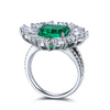ANSTER JEWELRY 2.7 CTW Princess Lab Grown Emerald 18K Gold Ring