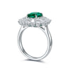 ANSTER JEWELRY 1.7 CTW Oval Lab Grown Emerald 18K Gold Ring