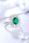 ANSTER JEWELRY 1.7 CTW Oval Lab Grown Emerald 18K Gold Ring