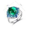 ANSTER JEWELRY 4.6 CTW Round Lab Grown Emerald 18K Gold Ring