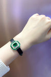 ANSTER JEWELRY 4.4 CTW Asscher Lab Grown Emerald 18K Gold Bracelet