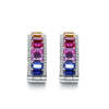 ANSTER Jewelry 6.8 CTW Victorian Rainbow Lab Grown Gemstone PT950 Platinum Earrings plated