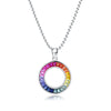 قلادة ANSTER Jewelry Princess Lab Grown Rainbow Slinky بلاتين PT950