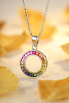 قلادة ANSTER Jewelry Princess Lab Grown Rainbow Slinky بلاتين PT950
