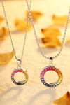 قلادة ANSTER Jewelry Princess Lab Grown Rainbow Slinky بلاتين PT950