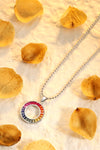 قلادة ANSTER Jewelry Princess Lab Grown Rainbow Slinky بلاتين PT950