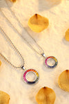 قلادة ANSTER Jewelry Princess Lab Grown Rainbow Slinky بلاتين PT950