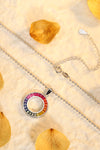 قلادة ANSTER Jewelry Princess Lab Grown Rainbow Slinky بلاتين PT950