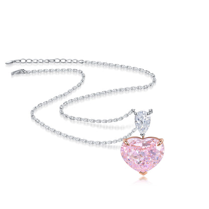 ANSTER Jewelry Custom Platinum Necklace PT950 VVS Pink Lab Grown Diamond Necklace