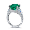 ANSTER JEWELRY 5.1 CTW Cushion Lab Grown Emerald 18K Gold Ring