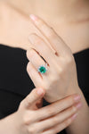 ANSTER JEWELRY 2.3 CTW Oval Lab Grown Emerald 18K Gold Ring