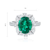ANSTER JEWELRY 2.3 CTW Oval Lab Grown Emerald 18K Gold Ring