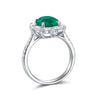 ANSTER JEWELRY 2.3 CTW Oval Lab Grown Emerald 18K Gold Ring