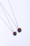 قلادة ANSTER Jewelry Princess Lab Grown Rainbow Letter من البلاتين PT950