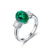 ANSTER JEWELRY 3.5 CTW Oval Lab Grown Emerald 18K Gold Ring