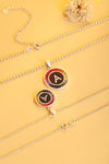 قلادة ANSTER Jewelry Princess Lab Grown Rainbow Letter من البلاتين PT950