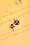 قلادة ANSTER Jewelry Princess Lab Grown Rainbow Letter من البلاتين PT950