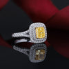 ANSTER Jewelry IGI Yellow lab Grown Diamond Ring Platinum PT950 Ring