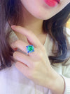 ANSTER JEWELRY 4.6 CTW Round Lab Grown Emerald 18K Gold Ring