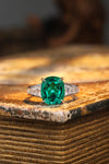 ANSTER JEWELRY 3.5 CTW Princess Lab Grown Emerald 18K Gold Ring