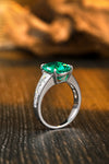 ANSTER JEWELRY 3.5 CTW Princess Lab Grown Emerald 18K Gold Ring