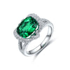 خاتم من الذهب عيار 18 قيراط ANSTER JEWELRY مرصع بالزمرد المزروع في المختبر بقصة الوسادة بوزن إجمالي 3 قيراط