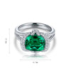 ANSTER JEWELRY 3 CTW Cushion Lab Grown Emerald 18K Gold Ring