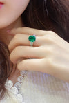 ANSTER JEWELRY 3.5 CTW Princess Lab Grown Emerald 18K Gold Ring