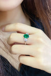 ANSTER JEWELRY 3.5 CTW Oval Lab Grown Emerald 18K Gold Ring