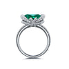 ANSTER JEWELRY 3 CTW Cushion Lab Grown Emerald 18K Gold Ring
