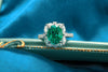 ANSTER JEWELRY 2.3 CTW Oval Lab Grown Emerald 18K Gold Ring