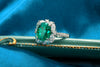 ANSTER JEWELRY 2.3 CTW Oval Lab Grown Emerald 18K Gold Ring