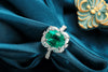 ANSTER JEWELRY 2.3 CTW Oval Lab Grown Emerald 18K Gold Ring