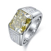 ANSTER JEWELRY 6.9 CTW Platinum PT950 Yellow Lab Grown Diamond Men Ring