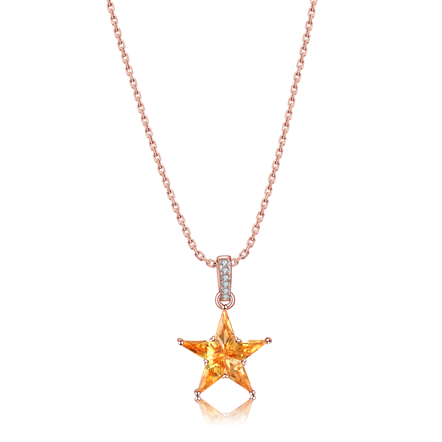ANSTER Jewelry Custom PT950 Platinum Natural Star Series Gemstone Necklace
