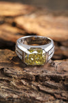 ANSTER JEWELRY 6.9 CTW Platinum PT950 Yellow Lab Grown Diamond Men Ring