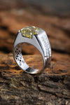 ANSTER JEWELRY 6.9 CTW Platinum PT950 Yellow Lab Grown Diamond Men Ring