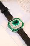 ANSTER JEWELRY 4.4 CTW Asscher Lab Grown Emerald 18K Gold Bracelet