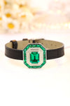 ANSTER JEWELRY 4.4 CTW Asscher Lab Grown Emerald 18K Gold Bracelet