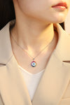 ANSTER Jewelry قلادة أميرة بلاتين PT950 بتصميم قوس قزح من إنتاج المختبر