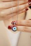 ANSTER Jewelry قلادة أميرة بلاتين PT950 بتصميم قوس قزح من إنتاج المختبر