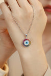 ANSTER Jewelry قلادة أميرة بلاتين PT950 بتصميم قوس قزح من إنتاج المختبر