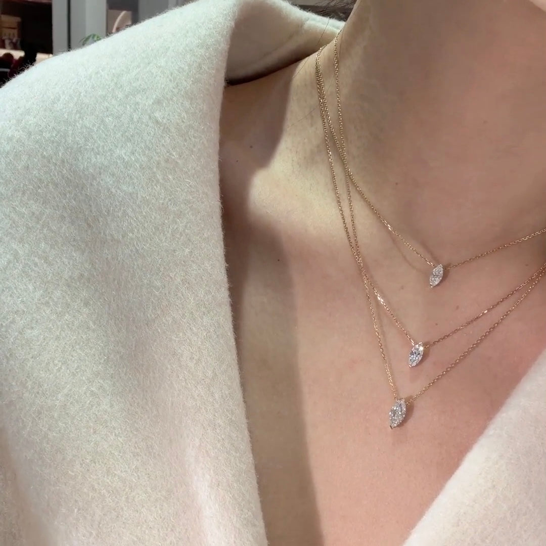 خاتم ألماس من الذهب عيار 18 قيراطًا مقطوع على شكل كمثرى ومُزرع في المختبر من مجوهرات ANSTER مصنوع يدويًا وفقًا لمعايير أخلاقية 