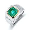 خاتم رجالي من ANSTER JEWELRY من البلاتين PT950 بقطع آشر 3.5 قيراط مرصع بألماس أصفر فاخر مزروع مخبريًا