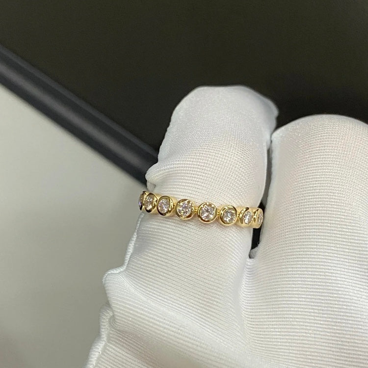 ANSTER Bezel Setting Wholesales Price Melee Round cut Lab Grown Diamond Half Eternity Ring with IGI