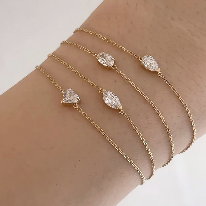 خاتم ألماس من الذهب عيار 18 قيراطًا مقطوع على شكل كمثرى ومُزرع في المختبر من مجوهرات ANSTER مصنوع يدويًا وفقًا لمعايير أخلاقية 