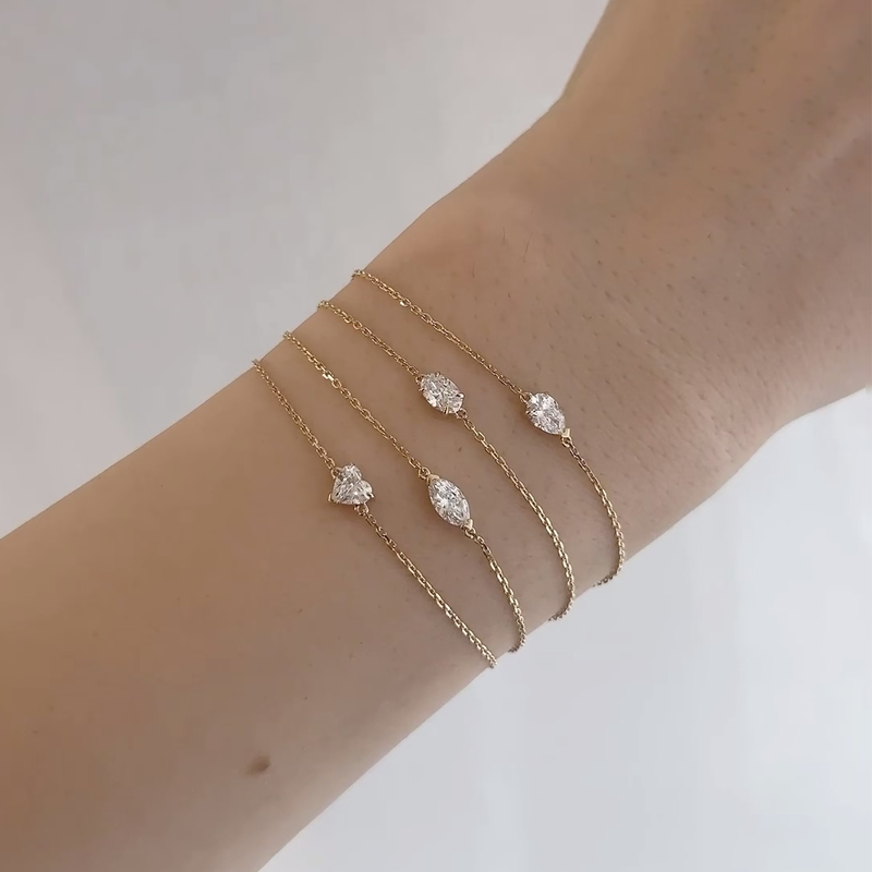 خاتم ألماس من الذهب عيار 18 قيراطًا مقطوع على شكل كمثرى ومُزرع في المختبر من مجوهرات ANSTER مصنوع يدويًا وفقًا لمعايير أخلاقية 