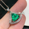ANSTER Jewelry Custom White Gold Jewelry Lab Grown Emerald Pendant Necklace with GRC Dress Design