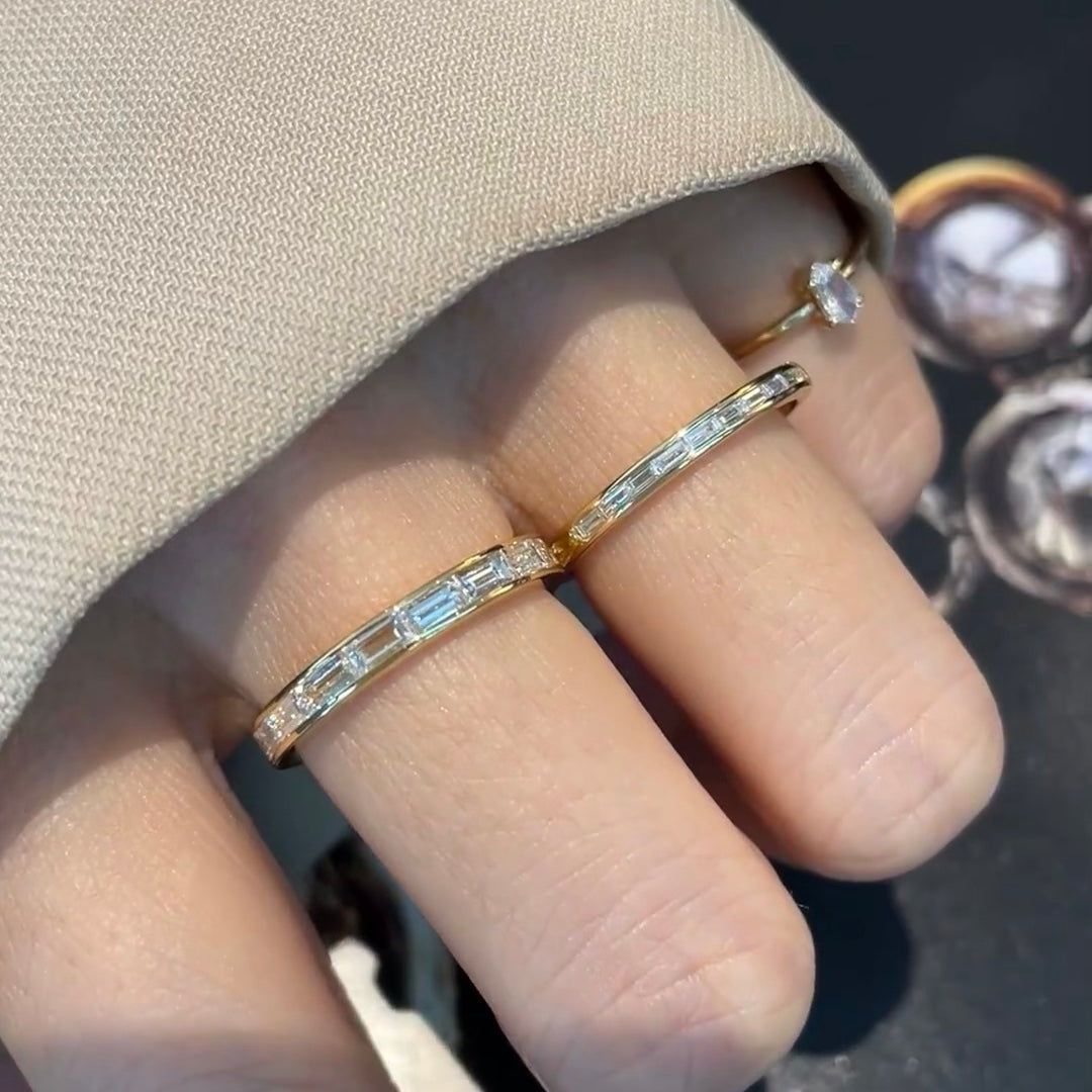 خاتم ألماس من الذهب عيار 18 قيراطًا مقطوع على شكل كمثرى ومُزرع في المختبر من مجوهرات ANSTER مصنوع يدويًا وفقًا لمعايير أخلاقية 