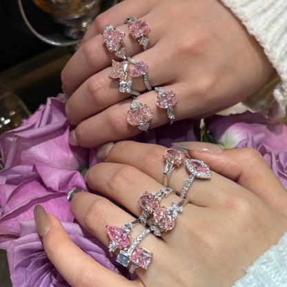 خاتم ألماس من الذهب عيار 18 قيراطًا مقطوع على شكل كمثرى ومُزرع في المختبر من مجوهرات ANSTER مصنوع يدويًا وفقًا لمعايير أخلاقية 